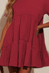 Tiered Round Neck Short Sleeve Mini Dress - Odaingerous